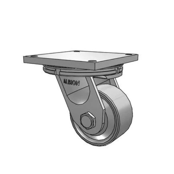 Albion Casters 6" x 3" Industrial Line Super Duty Caster with Forged Steel Wheel and 8.5 x 8.5" Plate - 95FS06509STRL | High Load Capacity (10,000 lbs) for Heavy-Duty Applications Albion-Casters