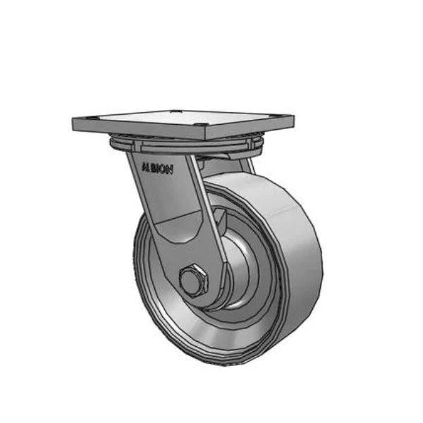 Albion Casters 10" x 4" Industrial Line - Super Duty TRL Forged Steel Wheel Caster with 8.5 x 8.5" Plate | High Capacity 10,000 lb Caster for Heavy-Duty Applications Albion-Casters