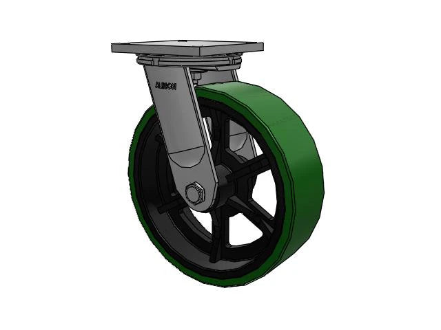 Albion Casters Super-Duty 16" x 5" Polyurethane-on-Iron Wheel Caster with 8.5" x 8.5" Plate - Heavy-Duty TRL Model 95PX16809STRL Albion-Casters
