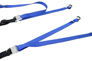 1.5" x 6' Blue and Gray Motorcycle Tie Down Cam Buckle Straps - Tough Durable Webbing CasterHQ