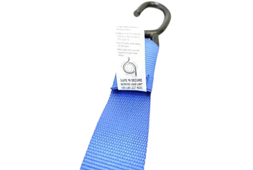 1.5" x 6' Blue and Gray Motorcycle Tie Down Cam Buckle Straps - Tough Durable Webbing CasterHQ