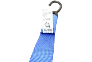1.5" x 6' Blue and Gray Motorcycle Tie Down Cam Buckle Straps - Tough Durable Webbing CasterHQ