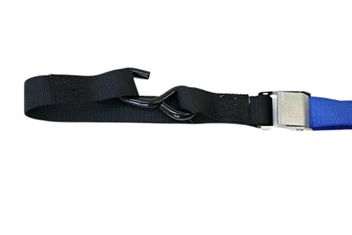 1.5" x 6' Blue and Gray Motorcycle Tie Down Cam Buckle Straps - Tough Durable Webbing CasterHQ