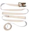 1.5" x 15' White Tent Ratchet Straps with Sewn Loops CasterHQ