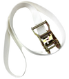 1.5" x 15' White Tent Ratchet Straps with Sewn Loops CasterHQ