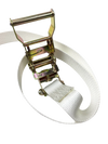 1.5" x 15' White Tent Ratchet Straps with Sewn Loops CasterHQ