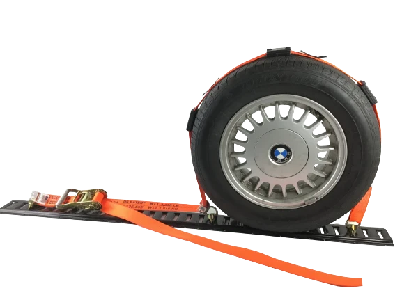 A-2X11RHOAIRCS-DW Heavy-Duty Wheel Strap – 2" x 10' with 3 Rubber Tread Grabs, 2000 lbs Load Capacity, Secure Ratchet Fastening SAFE 'N SECURE LLC