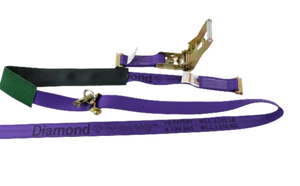 2" x 10' Diamond Weave Ratchet Strap with 2,000 lbs Load Capacity - Secure Heavy Loads with A-2X11RSEH-AUTO Low Profile Sleeve SAFE 'N SECURE LLC
