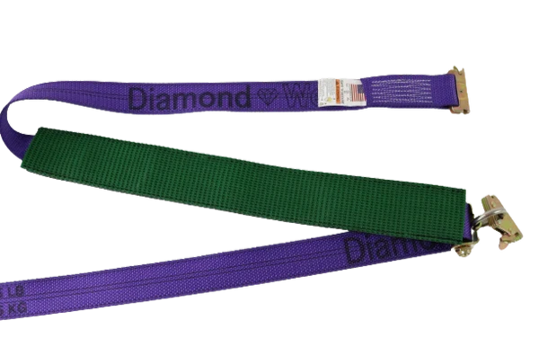 2" x 10' Diamond Weave Ratchet Strap with 2,000 lbs Load Capacity - Secure Heavy Loads with A-2X11RSEH-AUTO Low Profile Sleeve SAFE 'N SECURE LLC