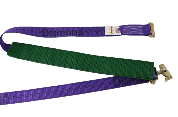 2" x 10' Diamond Weave Ratchet Strap with 2,000 lbs Load Capacity - Secure Heavy Loads with A-2X11RSEH-AUTO Low Profile Sleeve SAFE 'N SECURE LLC