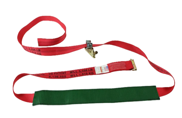 A-2X11RSEH-AUTO-HD 2" x 10' Ratchet Wheel Strap with 2' Grip Sleeve - 2000 lbs Load Capacity, Heavy-Duty Secure Cargo Lashing SAFE 'N SECURE LLC