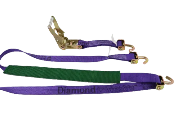 2" x 10' Ratchet Wheel Strap with Low Profile Sleeve - A-2X11RSJLP-DW | Heavy-Duty 3,333 lbs Load Capacity - Secure Cargo with Ease -  | CasterHQ