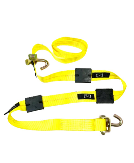 A-2X11RSJRCS-I - Heavy Duty 2" x 11' Car Tie Down with 3 Swivel J Hooks, Rubber Cleats & 3,333 lbs Capacity SAFE 'N SECURE LLC