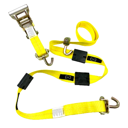 A-2X11RSJRCS-I - Heavy Duty 2" x 11' Car Tie Down with 3 Swivel J Hooks, Rubber Cleats & 3,333 lbs Capacity SAFE 'N SECURE LLC
