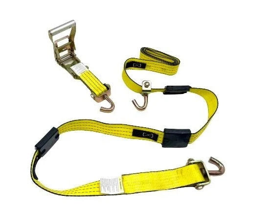 Secure Heavy Loads with A-2X11RSJYTEC-I Ratchet Assembly - 2" x 11' with 3,333 lbs Load Capacity, 3 Swivel J Hooks, and Rubber Cleats SAFE 'N SECURE LLC