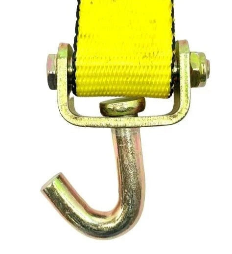 Secure Heavy Loads with A-2X11RSJYTEC-I Ratchet Assembly - 2" x 11' with 3,333 lbs Load Capacity, 3 Swivel J Hooks, and Rubber Cleats SAFE 'N SECURE LLC