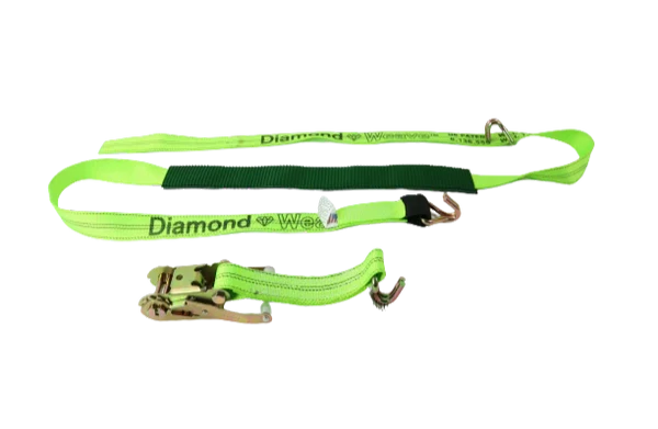 2" x 10' Ratchet Wheel Strap with Wire Hooks & Low Profile Sleeve - 3,333 lbs Load Capacity | Secure Cargo Tiedown SAFE 'N SECURE LLC