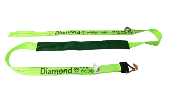 2" x 10' Ratchet Wheel Strap with Wire Hooks & Low Profile Sleeve - 3,333 lbs Load Capacity | Secure Cargo Tiedown SAFE 'N SECURE LLC