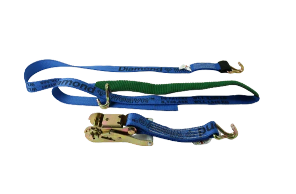 2" x 10' Ratchet Wheel Strap with Wire Hooks & Low Profile Sleeve - 3,333 lbs Load Capacity | Secure Cargo Tiedown SAFE 'N SECURE LLC