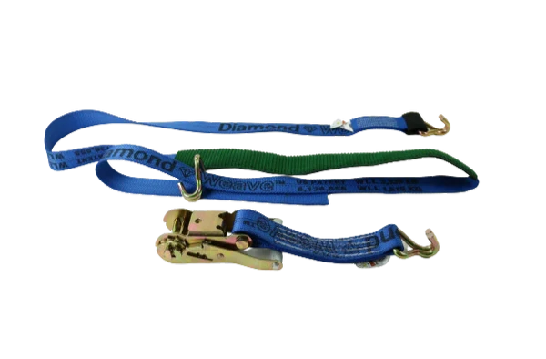 2" x 10' Ratchet Wheel Strap with Wire Hooks & Low Profile Sleeve - 3,333 lbs Load Capacity | Secure Cargo Tiedown SAFE 'N SECURE LLC