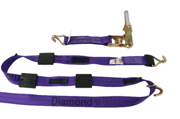 High-Capacity A-2X11RWHRC-DW Ratchet Wheel Strap - 2" x 10' with 3 Rubber Grabs & Wire Hooks - Load Capacity 3,333 lbs SAFE 'N SECURE LLC