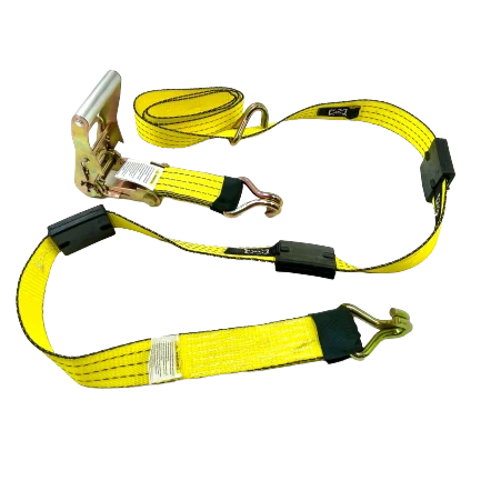 A-2X11RWHYTEC-I Ratchet Strap Assembly – 2" x 11' with 3,333 lbs Load Capacity, Wire Hooks, Rubber Cleats & Stoppers SAFE 'N SECURE LLC