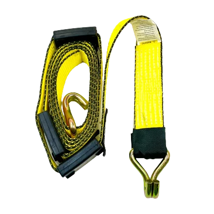 A-2X11RWHYTEC-I Ratchet Strap Assembly – 2" x 11' with 3,333 lbs Load Capacity, Wire Hooks, Rubber Cleats & Stoppers SAFE 'N SECURE LLC