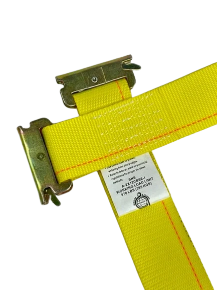 2" x 12' Cambuckle Strap Assembly with E-Track Fittings - 870 lbs WLL CasterHQ