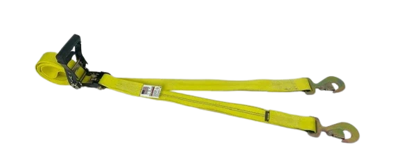 2" x 13' Heavy Duty Gas Cylinder Ratchet Strap with Flat Snap Hooks CasterHQ