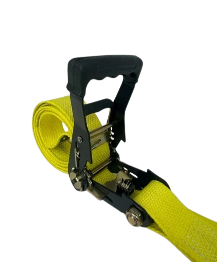 2" x 13' Heavy Duty Gas Cylinder Ratchet Strap with Flat Snap Hooks CasterHQ