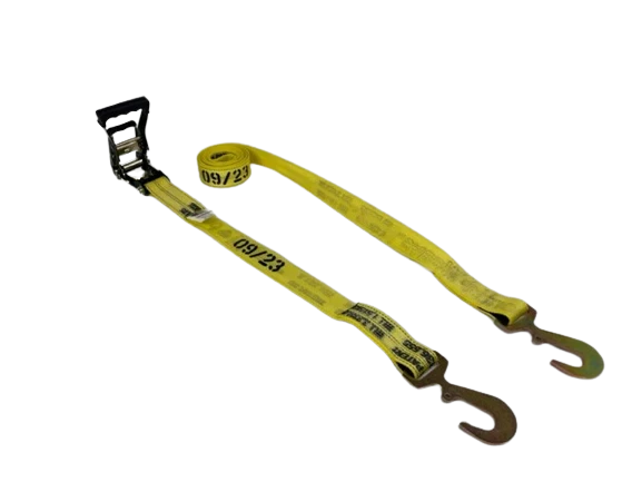 2" x 13' Heavy Duty Gas Cylinder Ratchet Strap with Flat Snap Hooks CasterHQ