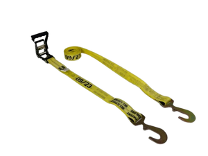 2" x 13' Heavy Duty Gas Cylinder Ratchet Strap with Flat Snap Hooks CasterHQ