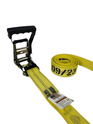 2" x 13' Heavy Duty Gas Cylinder Ratchet Strap with Flat Snap Hooks CasterHQ