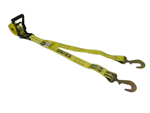 2" x 13' Heavy Duty Gas Cylinder Ratchet Strap with Flat Snap Hooks CasterHQ