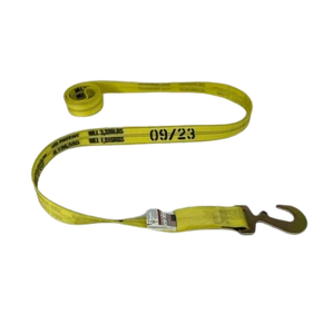 2" x 13' Heavy Duty Gas Cylinder Ratchet Strap with Flat Snap Hooks CasterHQ