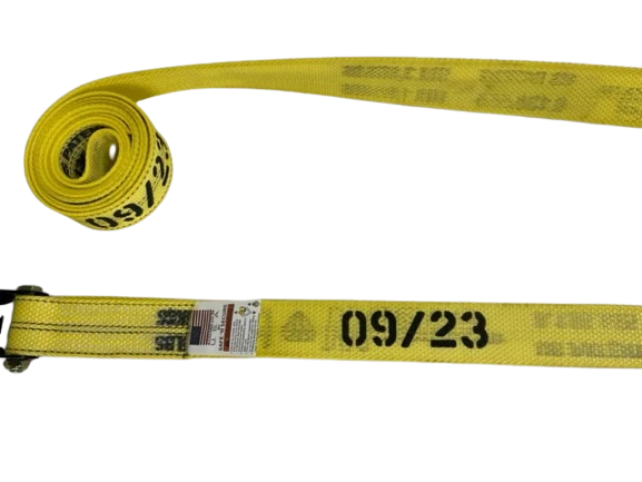 2" x 13' Heavy Duty Gas Cylinder Ratchet Strap with Flat Snap Hooks CasterHQ