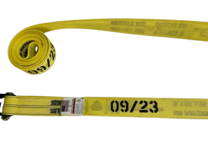 2" x 13' Heavy Duty Gas Cylinder Ratchet Strap with Flat Snap Hooks CasterHQ