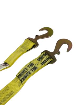 2" x 13' Heavy Duty Gas Cylinder Ratchet Strap with Flat Snap Hooks CasterHQ