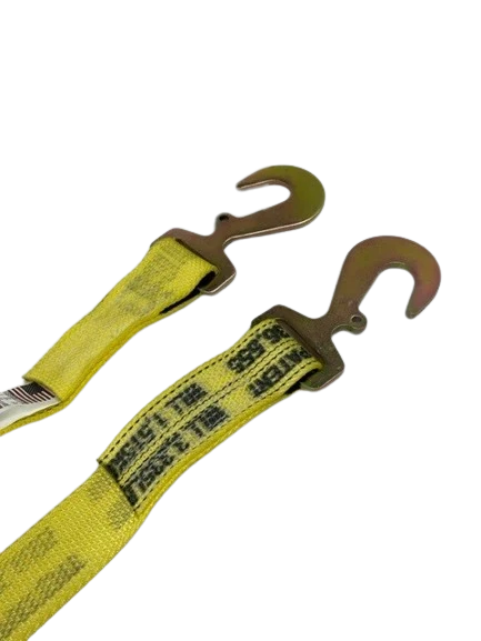 2" x 13' Heavy Duty Gas Cylinder Ratchet Strap with Flat Snap Hooks CasterHQ
