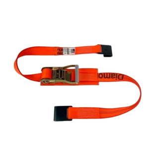 2" x 13" Quick Release Gas Cylinder Ratchet Strap with Flat Hooks - Diamond Weave Webbing CasterHQ