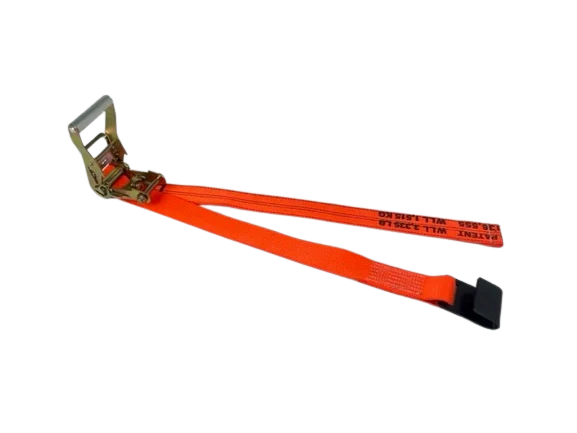 2" x 13" Quick Release Gas Cylinder Ratchet Strap with Flat Hooks - Diamond Weave Webbing CasterHQ