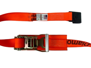 2" x 13" Quick Release Gas Cylinder Ratchet Strap with Flat Hooks - Diamond Weave Webbing CasterHQ