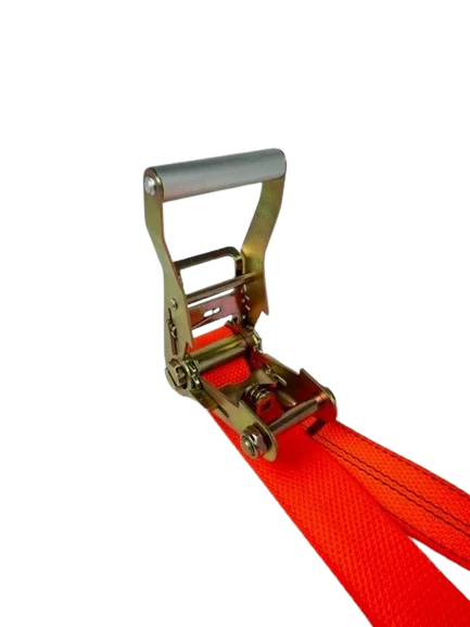 2" x 13" Quick Release Gas Cylinder Ratchet Strap with Flat Hooks - Diamond Weave Webbing CasterHQ