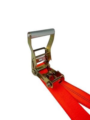 2" x 13" Quick Release Gas Cylinder Ratchet Strap with Flat Hooks - Diamond Weave Webbing CasterHQ