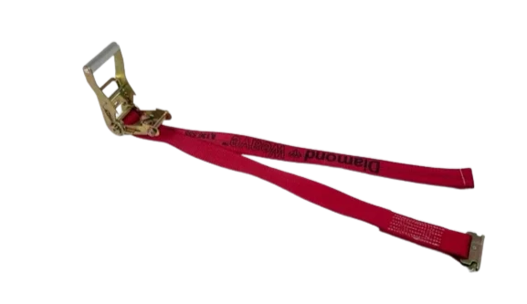 2" x 13' Quick Release Gas Cylinder Ratchet Strap with E-Track Spring End Fittings CasterHQ