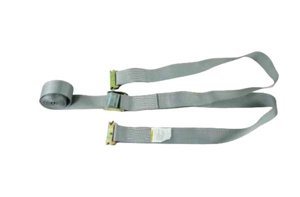2" x 16' Grey Interior Van Cargo Strap with Cam Buckle and E-Track Fittings - 870 lbs Safe Working Load CasterHQ