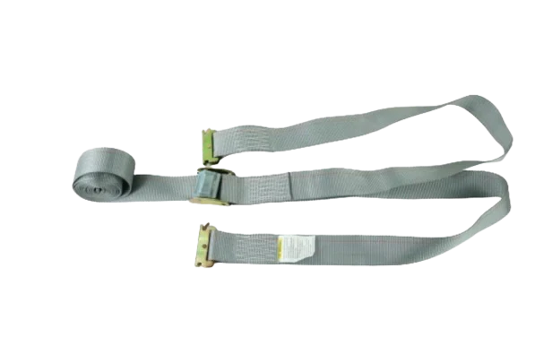 2" x 16' Grey Interior Van Cargo Strap with Cam Buckle and E-Track Fittings - 870 lbs Safe Working Load CasterHQ
