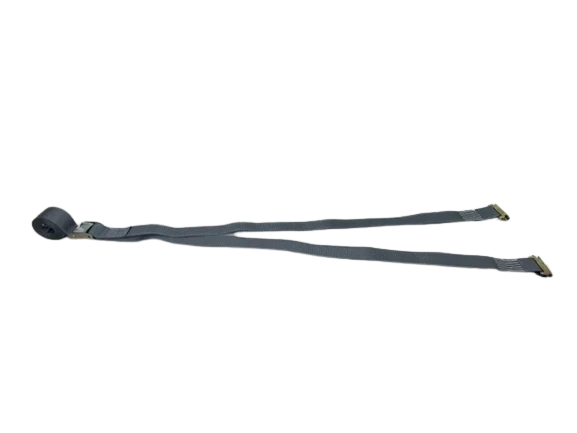 2" x 16' Grey Interior Van Cargo Strap with Cam Buckle and E-Track Fittings - 870 lbs Safe Working Load CasterHQ