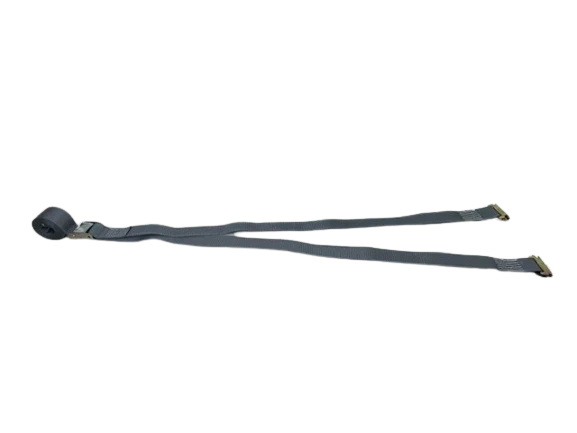 2" x 16' Grey Interior Van Cargo Strap with Cam Buckle and E-Track Fittings - 870 lbs Safe Working Load CasterHQ