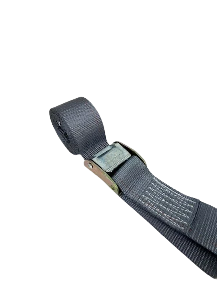 2" x 16' Grey Interior Van Cargo Strap with Cam Buckle and E-Track Fittings - 870 lbs Safe Working Load CasterHQ
